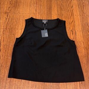 Minimalist Capsule Leo & Sage Black Sleeveless Top Medium NWT Office Feminine